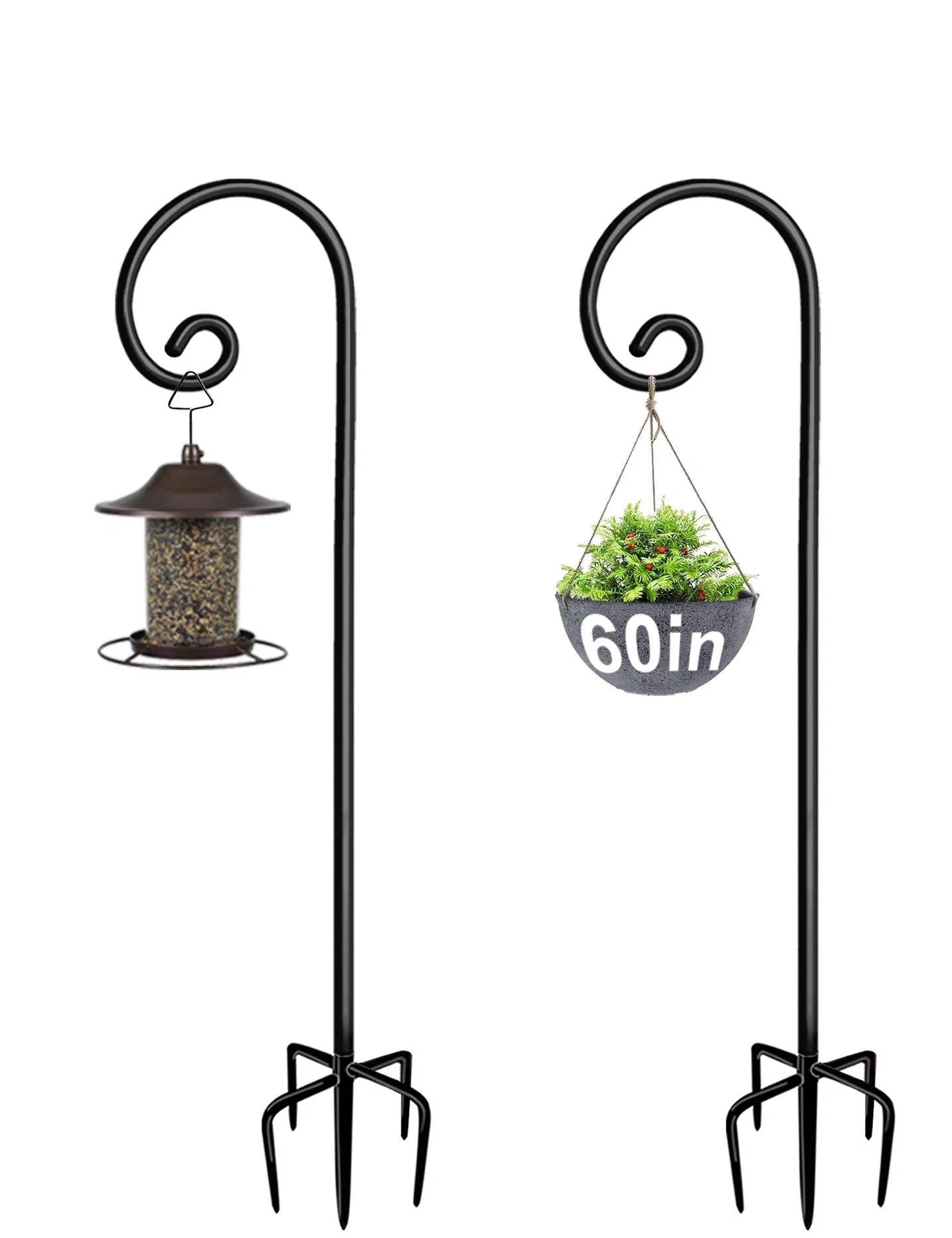 Shepherd Hooks Adjustable Metal Garden Poles Hanging Plants Garden Stand