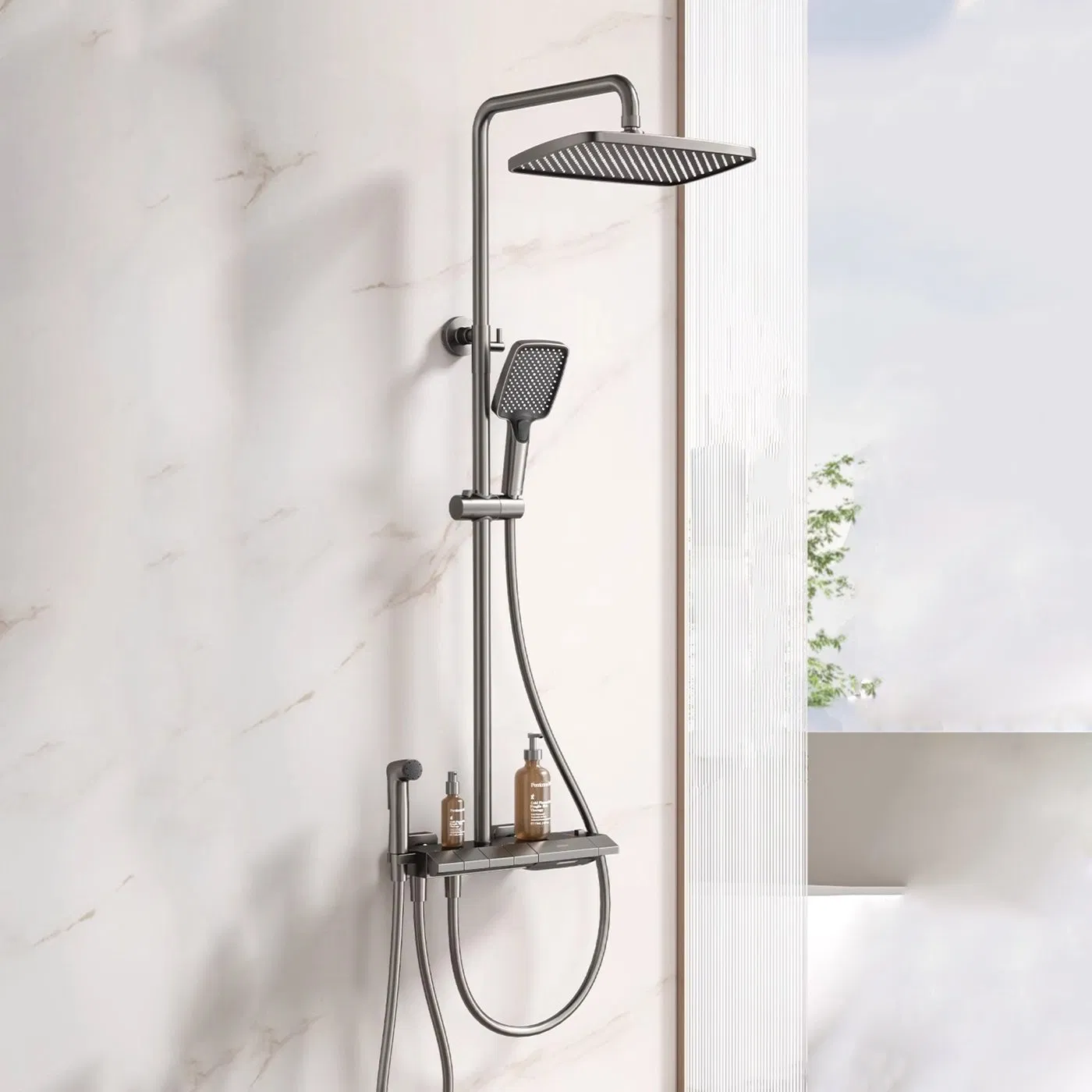 Hot Offer Modern Bathroom Bathroom Faucets Shower Set Rain Fall Square Top Sprayer Water Shower Faucet