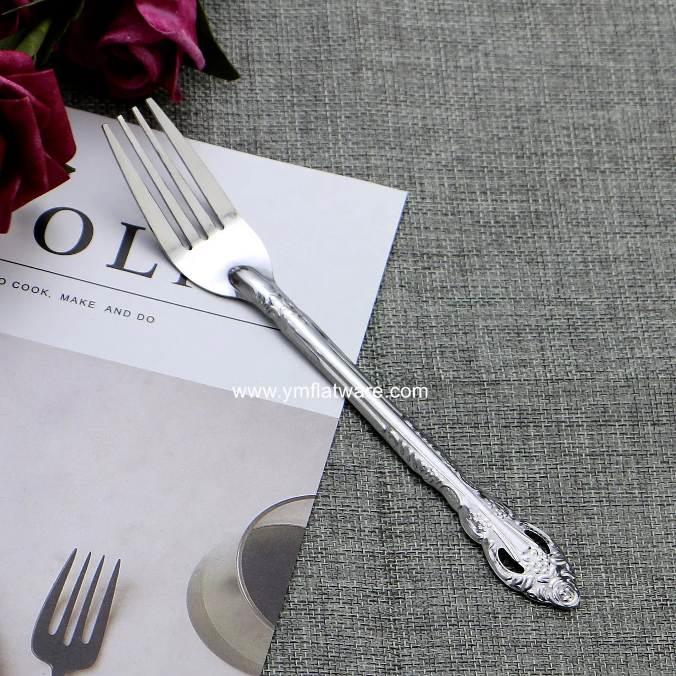 12PCS Cheap Tumble Polish Stainless Cutlery Fork Flatware Set