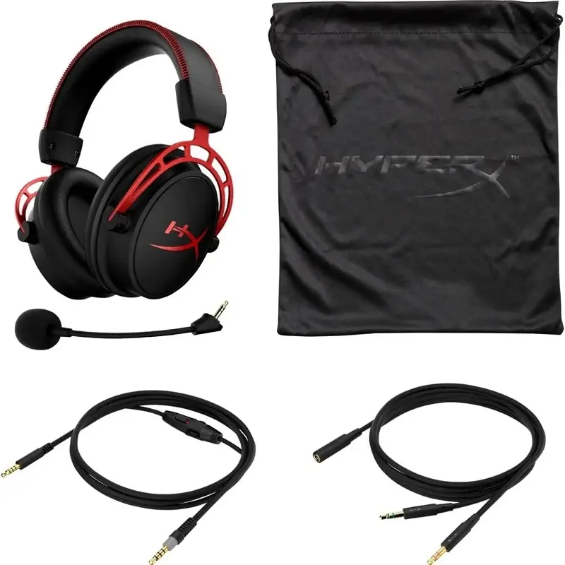 Hyperx Cloud Alpha Wired Gaming Headset Dual Chamber Drivers Legendary Comfort Aluminum Frame Detachable Microphone Earphone