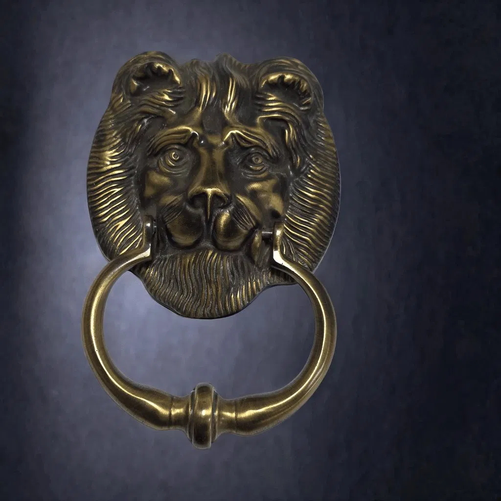 Majestic Brass Lion Door Knocker for Elegant Home Entrances