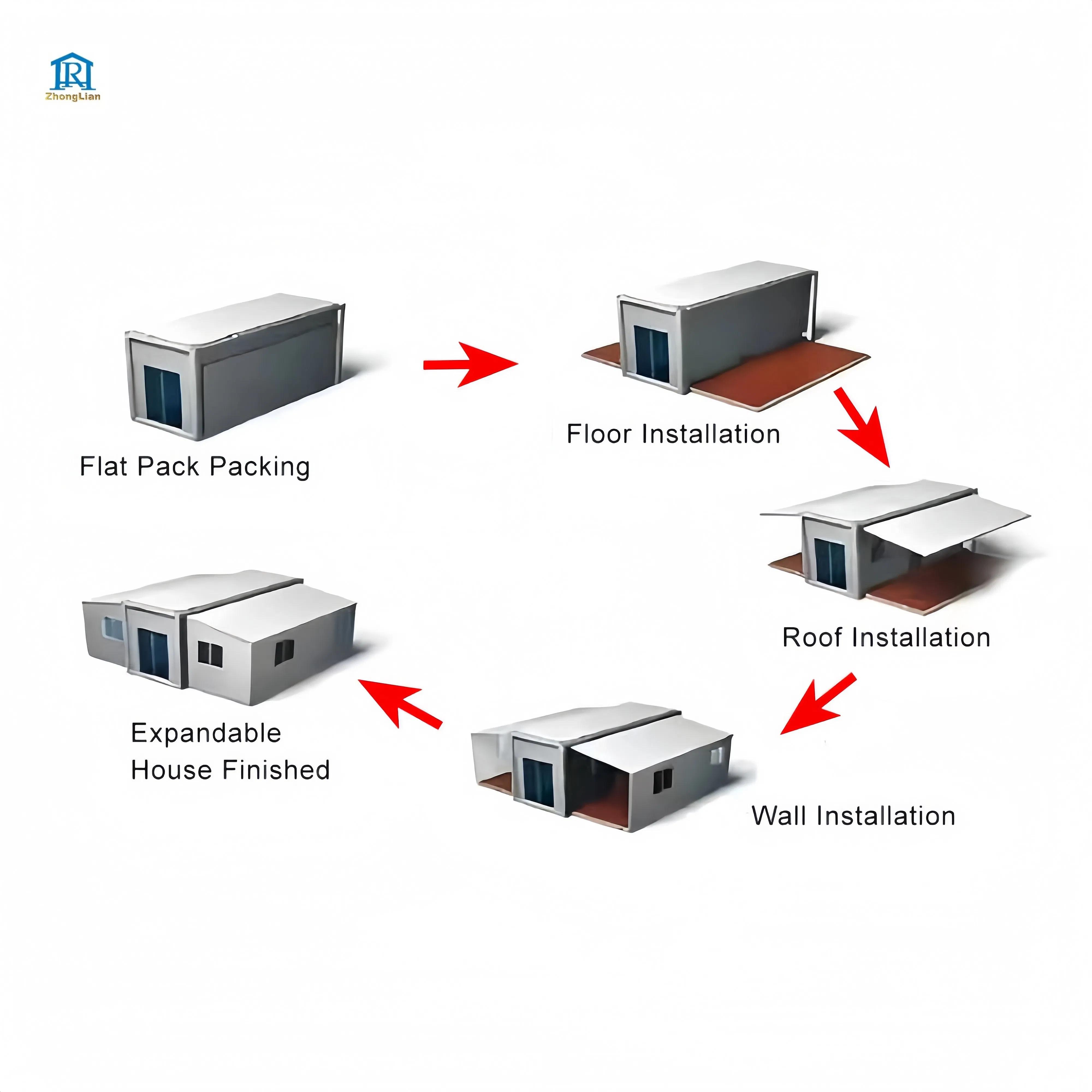 Customizable Insulation Hurricane Protection Luxury Expandable Prefabricated Folding Container House