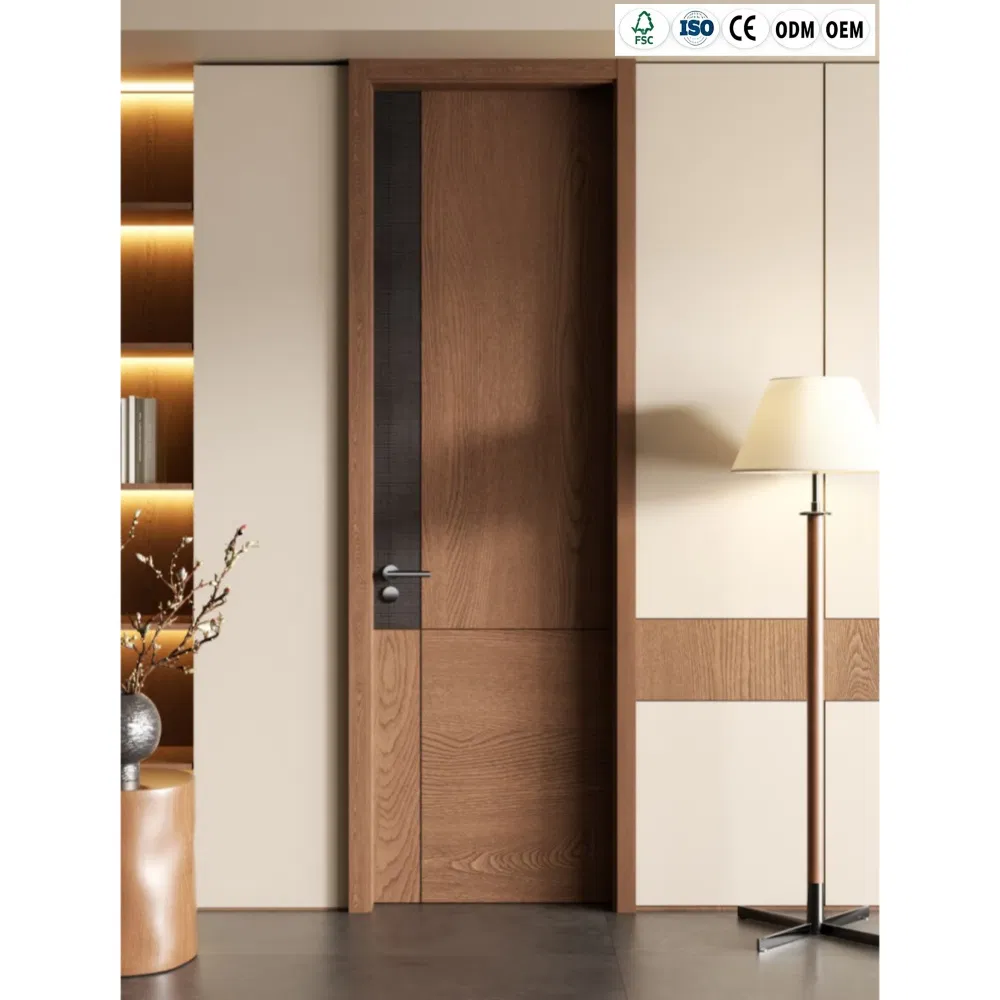 Modern House Puertas De Madera Turkish Solid Wood Wooden MDF PVC WPC Fire Interior Room Main Doors Exterior House Primed Shaker Internal Hospital Villa Office