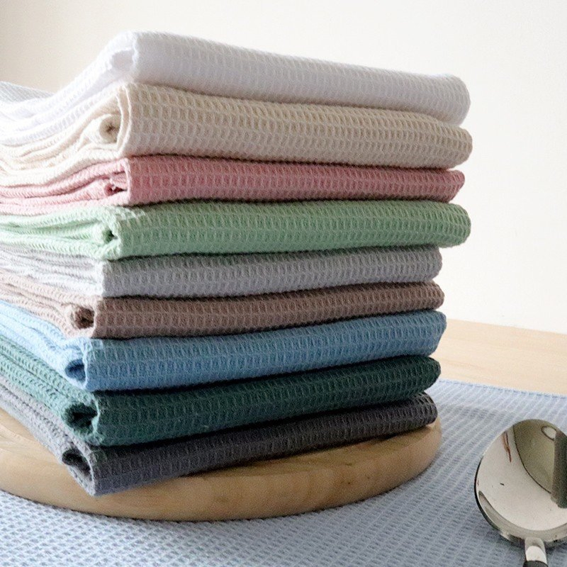 Premium Pure Cotton Waffle Pineapple Grid Kitchen Towels Plain Tea Towel