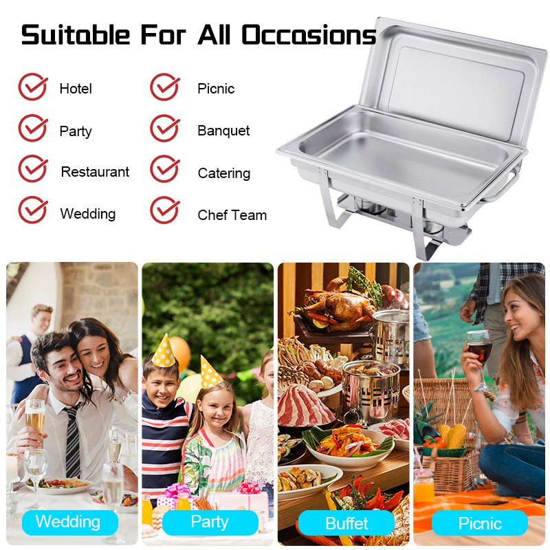 Daosheng Dual Use of Hot and Cold Chaffers Chafing Dish Food Warmer Set Restaurant Hotel Food Heater Luxury Chafing Dish