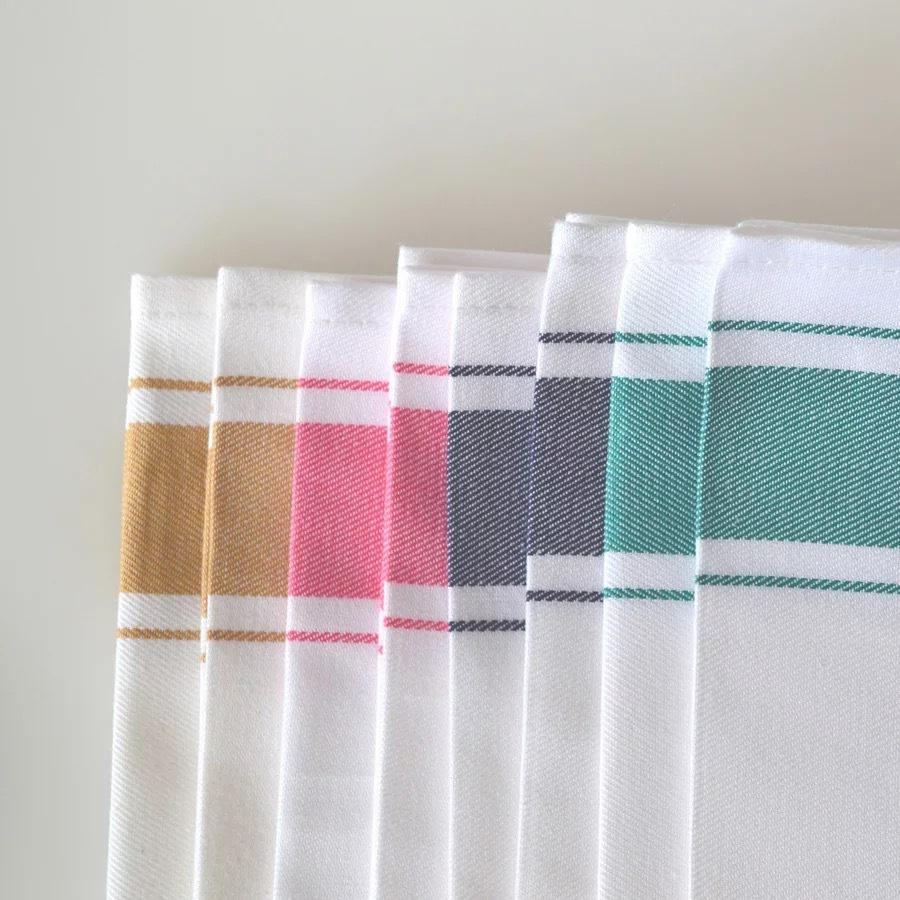 Stripes Cotton Cheesecloth Fabric Plain Colors Restaurant Wedding Decoration Cocktail Napkins