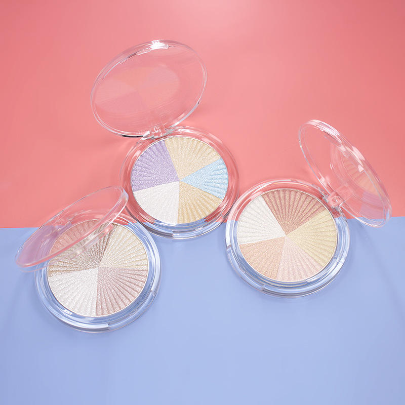Wholesale Healthy Bronzer Skin Protect Compact Disc Transparent Color Combination 5 in 1highlighter Powder Loose Powder