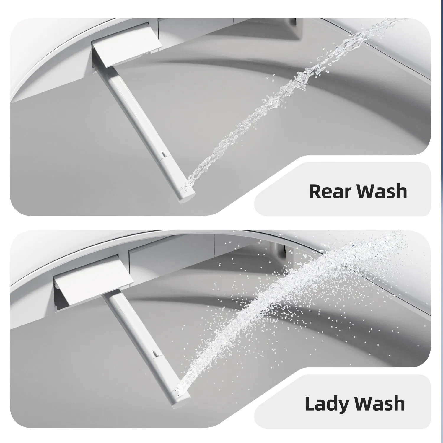 Eco-Friendly Design Smart Toilet Seat Non Electric Swash Dual Nozzle System Adjustable Ultra-Thin Bidet Toilet Seat