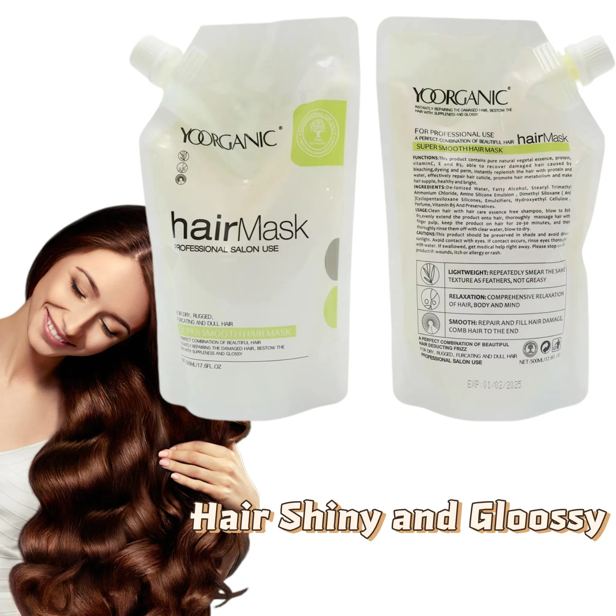 Private Label Deep Hydrating Hair Mask Nourishing Plant Essence Vitamin E Hair Conditioner Hair Mask