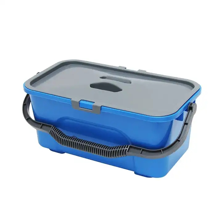 Plastic Cleaning Mop Bucket with Lid and Drain Rack for Easy Cleaning