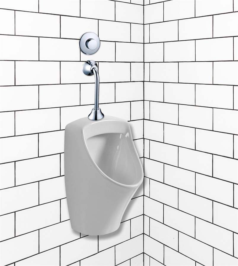 Modern Concealed Push Button Urinal Flush Valve - Chrome Plated, Durable Brass Material, and Reliable Time Delay Function for Hospitals