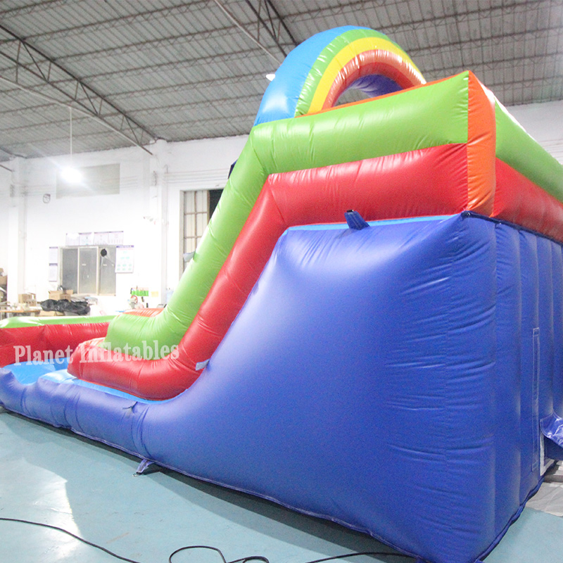 Commercial PVC Backyard Rainbow Jumping Bouncer Tropical Inflatable Water Slide