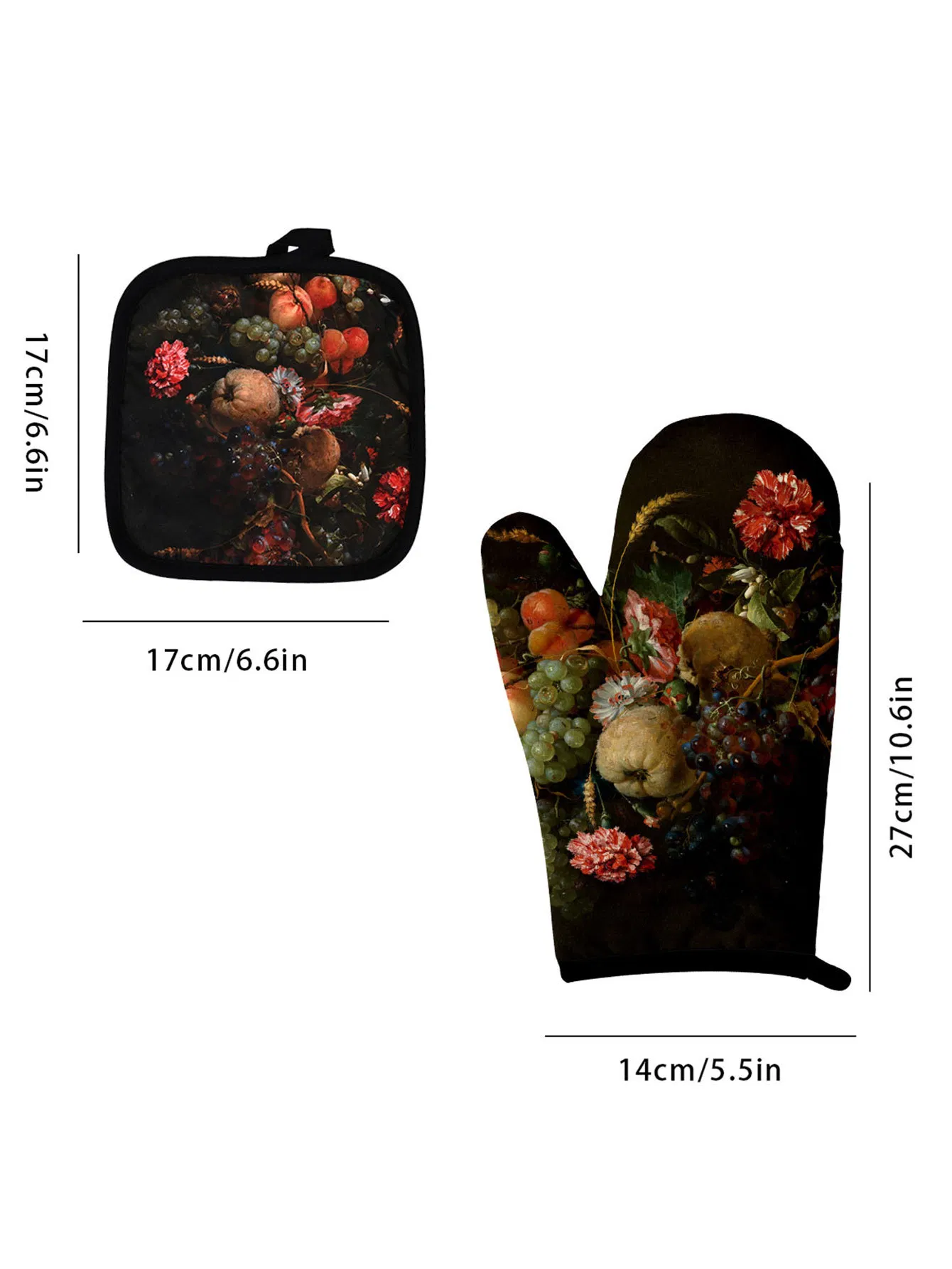 Cross-Border Heat-Insulating Gloves, Kitchen High-Resistant Gloves, Microwave Ovens Printed Gloves