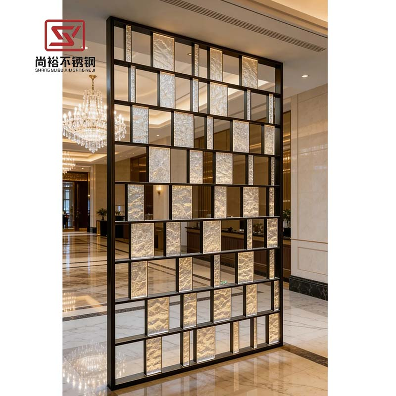 Customized 201 304 316 Stainless Steel Golden Mirror Metal Screen Decorative Exterior Room Partition