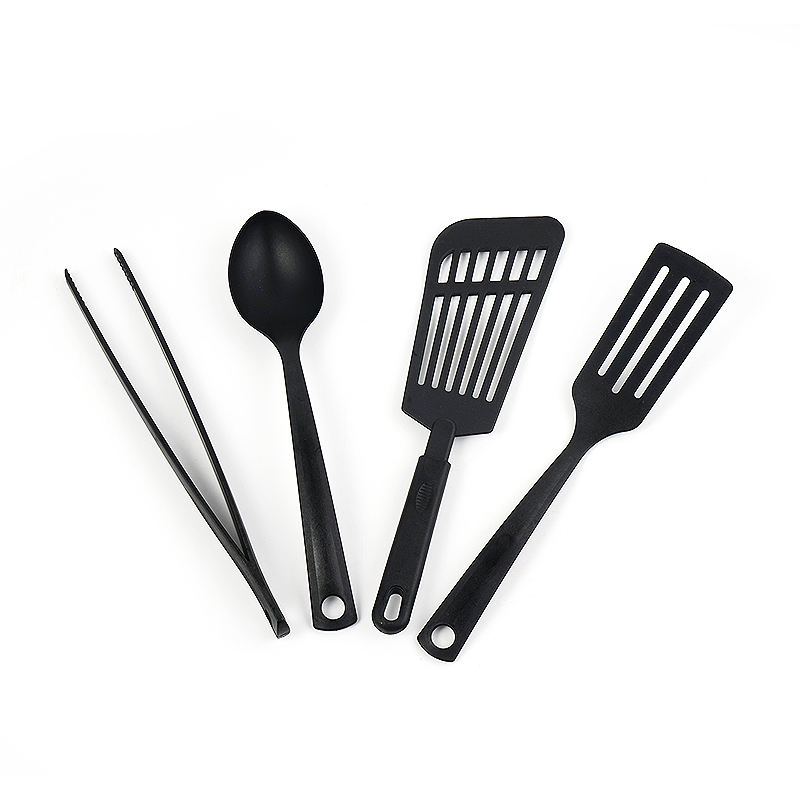 High Temperature Resistance Nylon Turner Spatula Black Kitchen Utensil Multi-Function Slotted Turner with Custom Logo