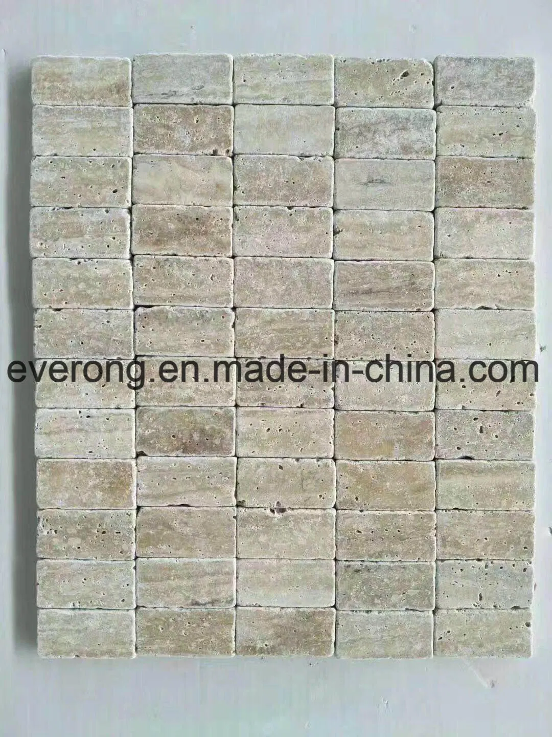 Natural Beige Travertine Tumbled Cobble Stone Paver for Patio, Driveway, Landscape