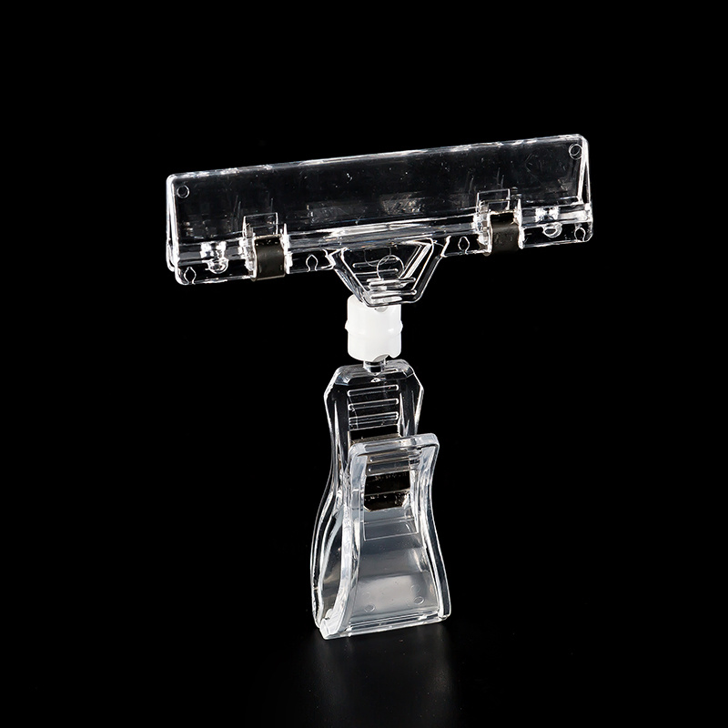 Price Card Holder Transparent 160mm "Sign Clip" with Power Clamp Price Labelling Displays Price Displays Sign Clips