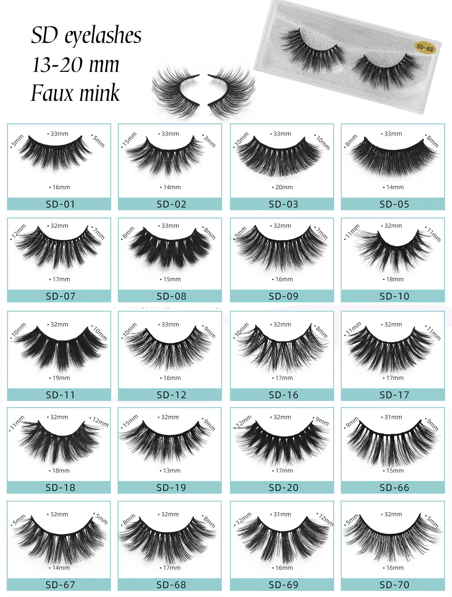 Hot Selling Private Label 3D Wispy Eyelash Fake Mink Eyelashes Supplier
