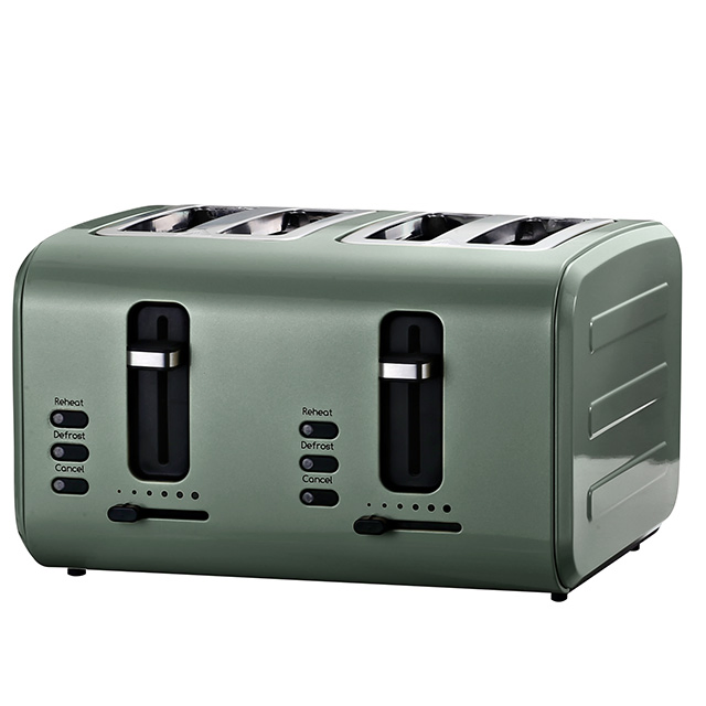 Retro 4 Slice Toaster Home Multifunctional Breakfast Machine Heating Toaster Wide Slot 6 Settings