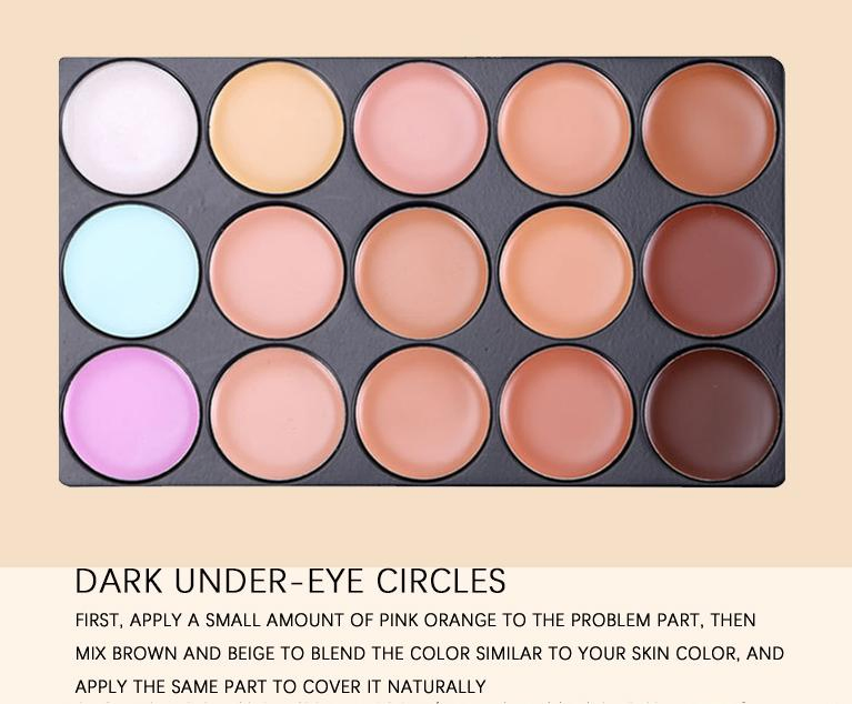 15 Colors Graduated Layers Powder Concealer Waterproof Skin-Friendly Makeup Natural Wholesale Concealer Conmpact