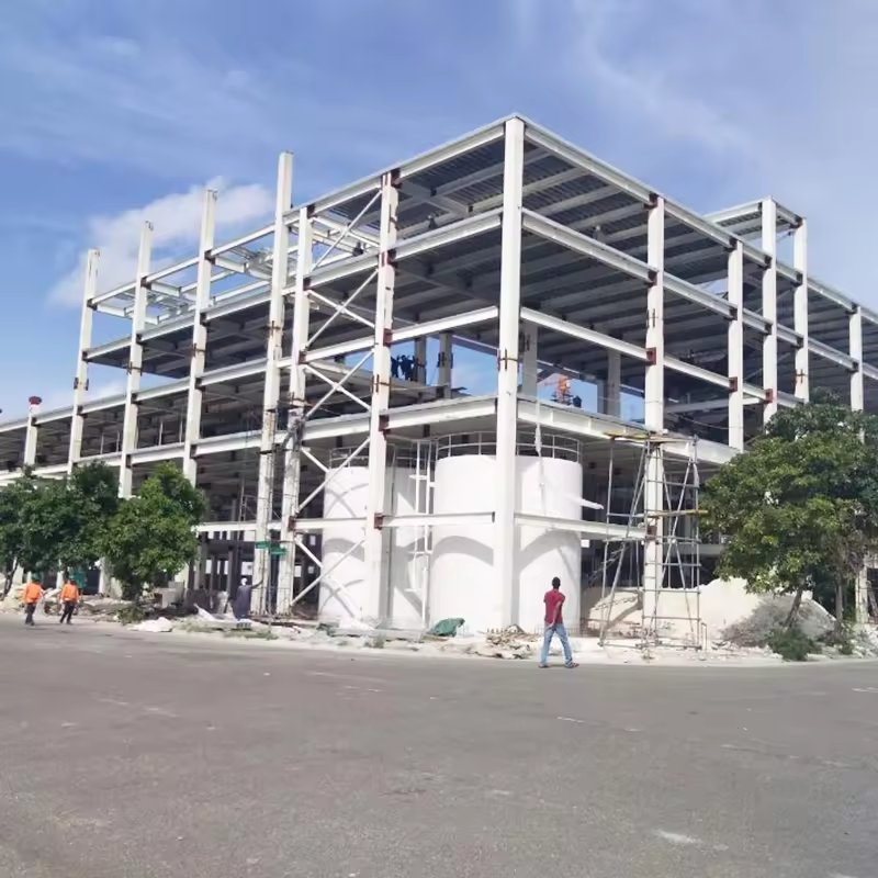 Prefabricated/Preba Industrial Light Q355 Hot Rolled H Section Galvanized/Painted Matel Building Warehouse/Workshop Steel Structure for Camp/Hangar/Garage