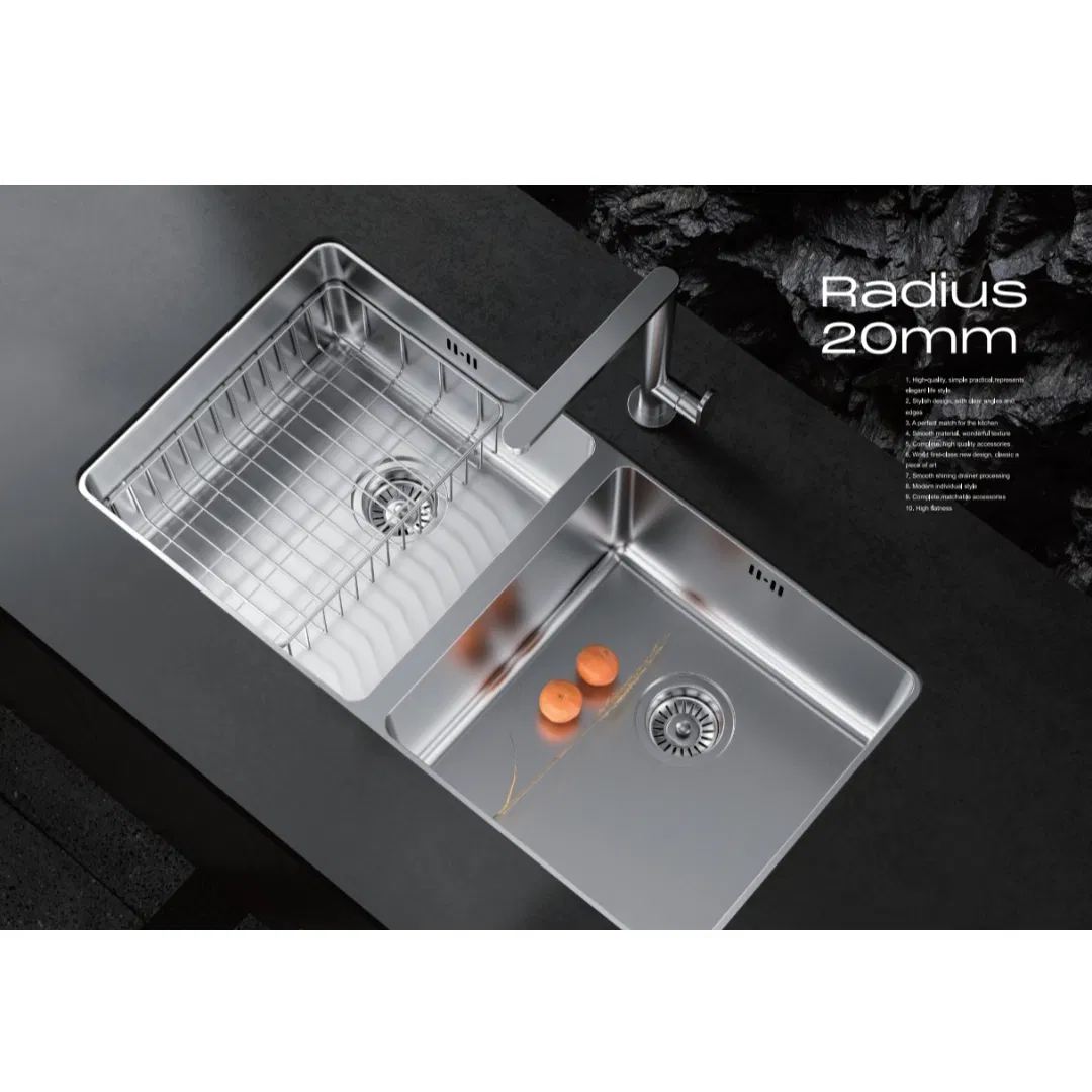 Industry Leading Satin Complete Function Modern Kitchen Double Sink Used at Home