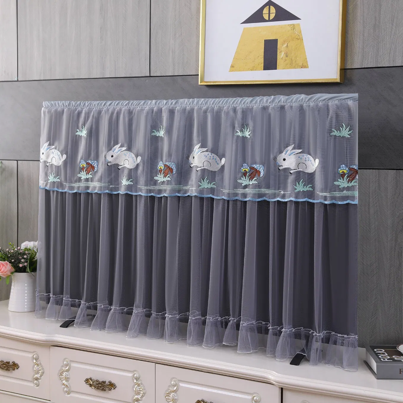 TV Cover LCD LED Screen Lace Monitor Protector Home Decoration