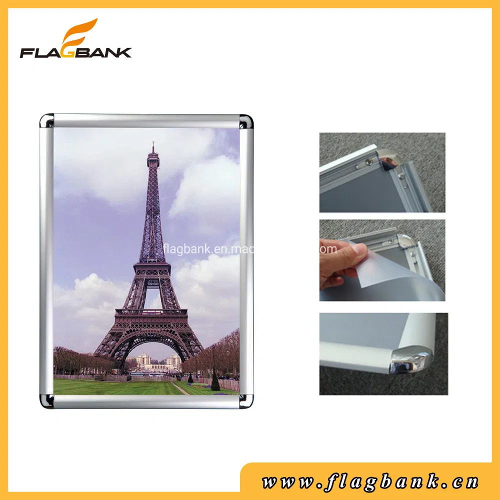 A4 Silver Aluminium Round Corner Snap/Photo/Poster/Picture Frame