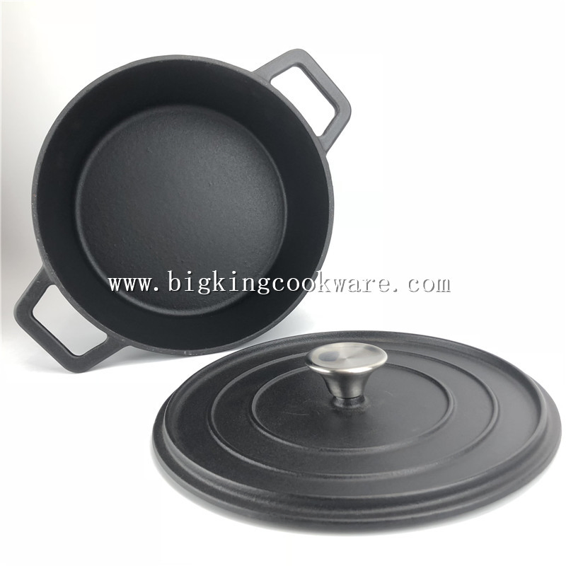 Cast Iron Round Casserole, 24 Cm, Matt Black
