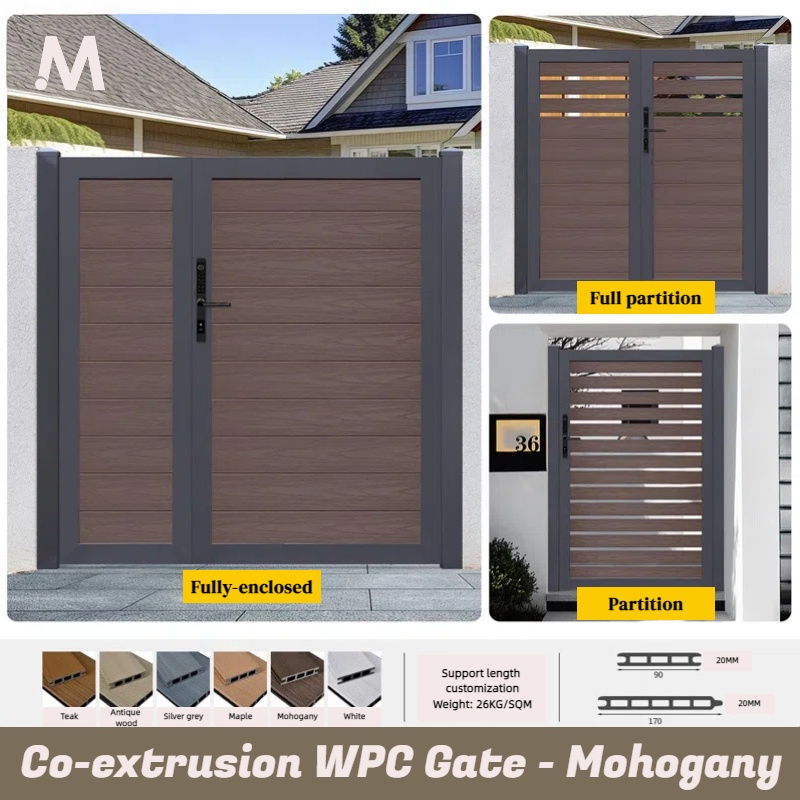 Household Entry Door Waterproof Fade Resistant Fence Gate Low Maintenance WPC Panel