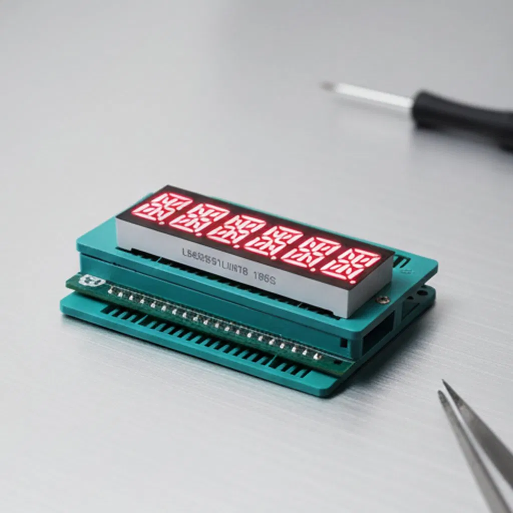 White 10mm 6 Digit 14 Segment Alphanumeric LED Display for Taximeter