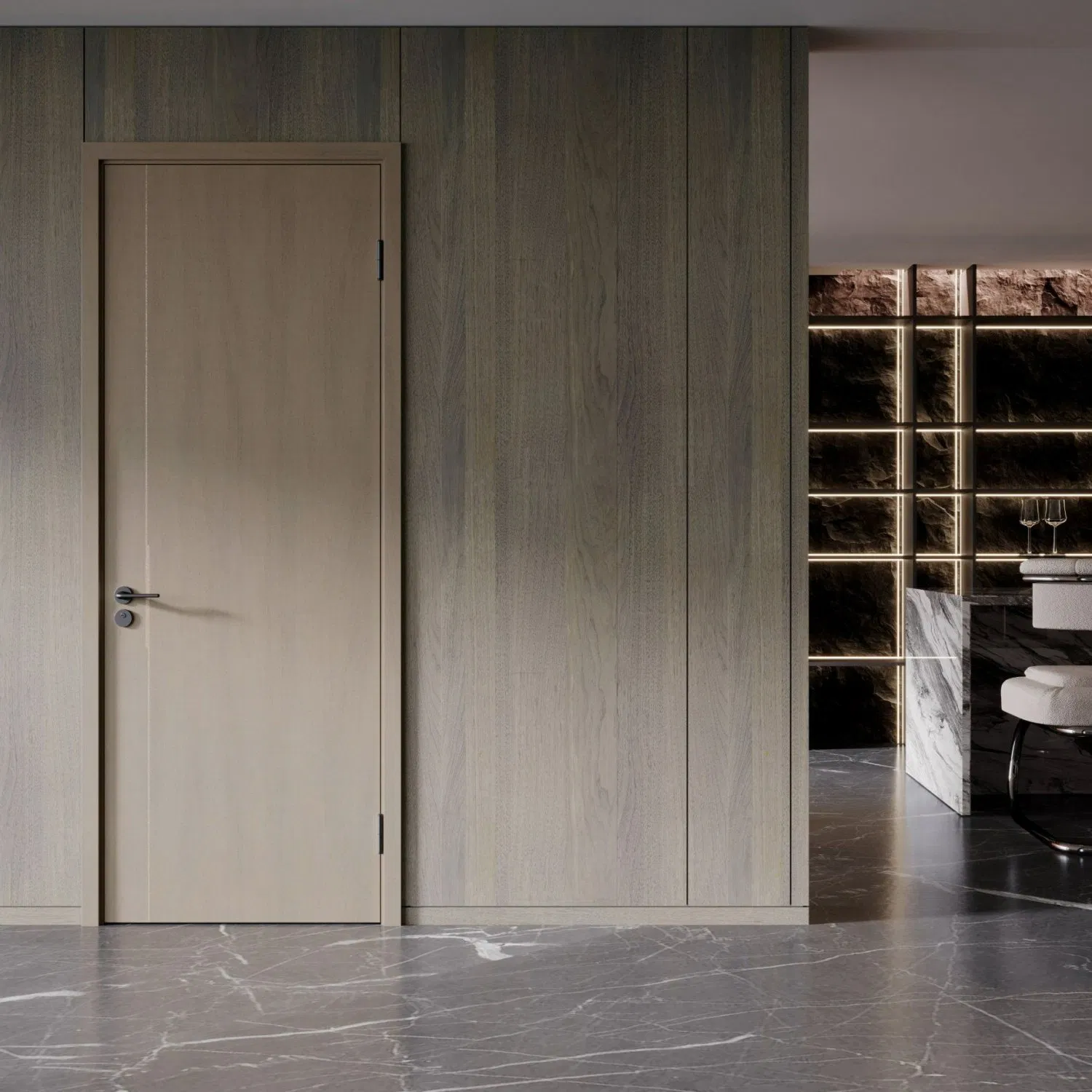 Elegant 2025 WPC Wood Wooden Interior Doors for Hotels and Apartments