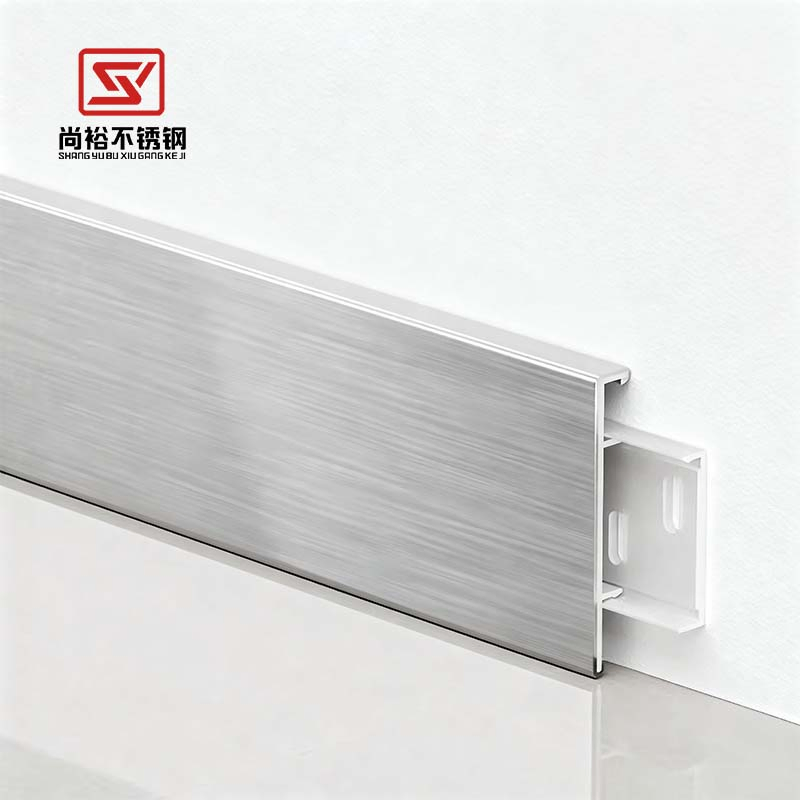 80mm Stainless Steel Baseboard Exterior Angel Brushed Stainless Steel Skirting Board