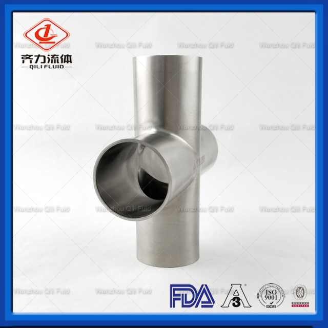 Sanitary 304/316L Stainless Steel Pipe Fitting Polished Welding Equal Cross