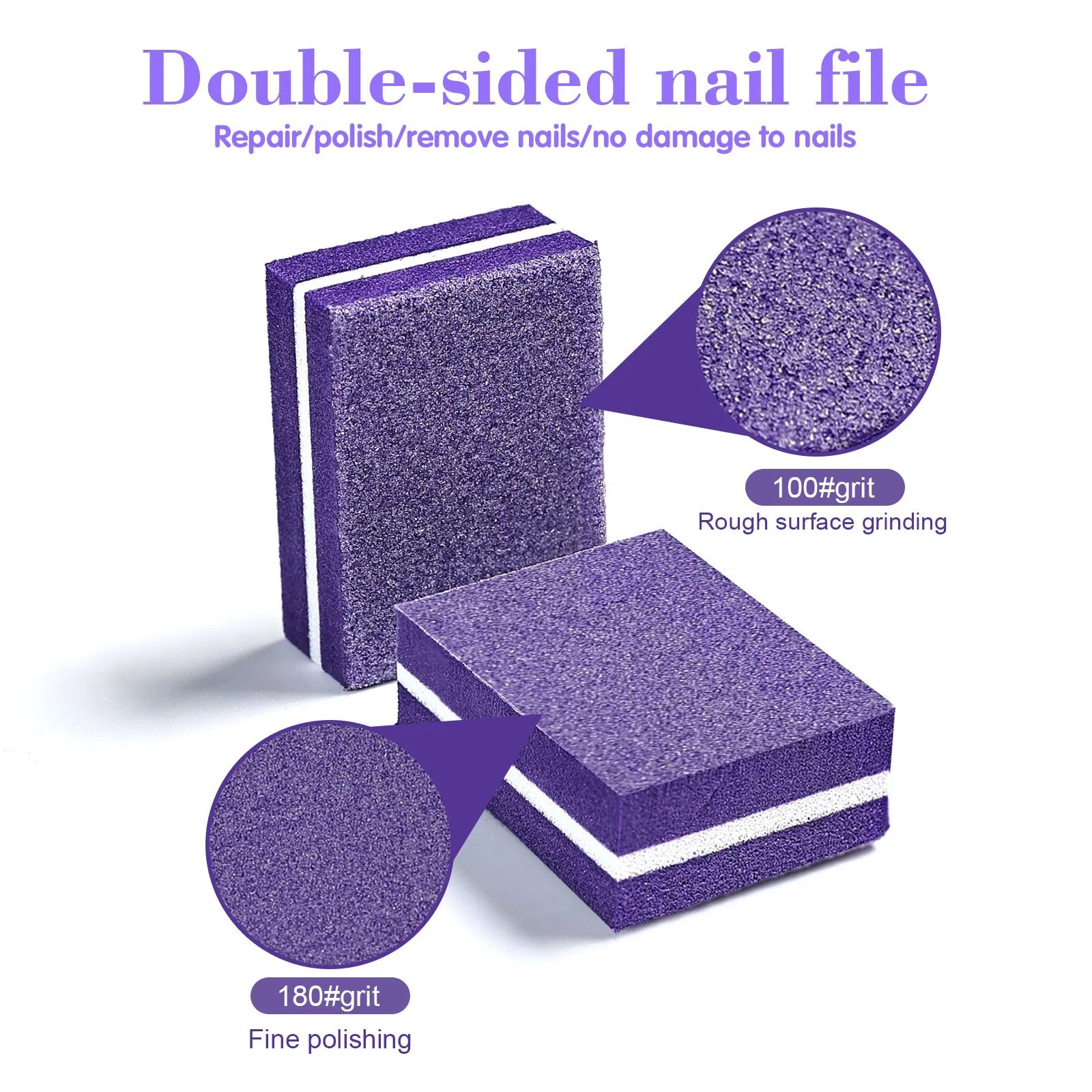 Portable Double Sided Sponge Nail Polishing Mini Nail Buffer File