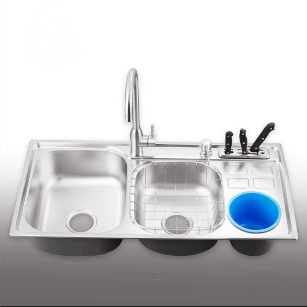SUS304 Stainless Steel Farmhouse Kitchen Sink with Cup Washer Support for Customization