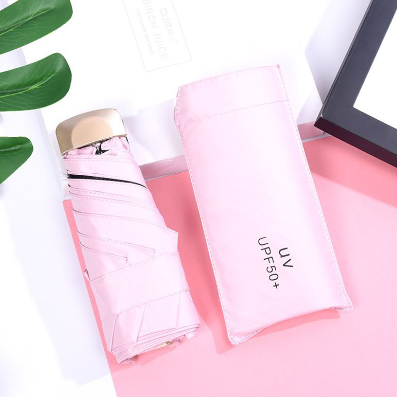 Складной зонт-пятилистник с плоской ручкой