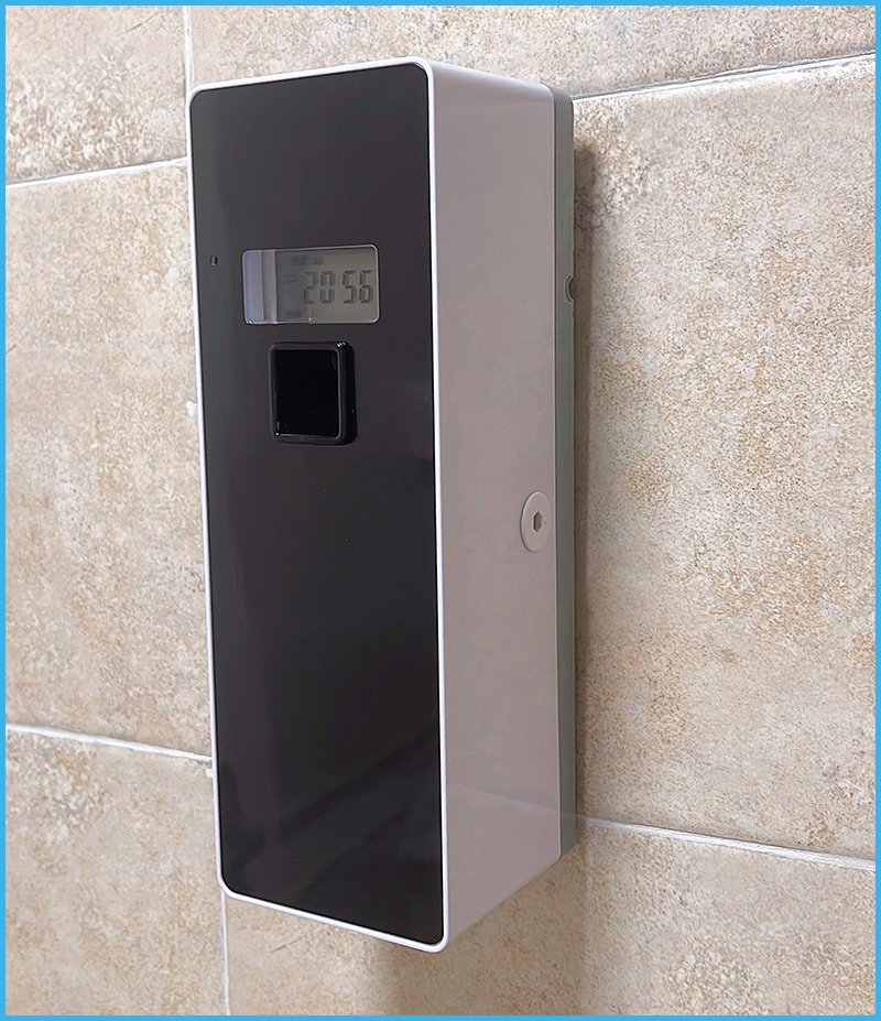 New Design Stainless-Steel Front Panel Bathroom Automatic Perfume Fragrance Dispenser Wall Mounted Air Freshener Dispenser