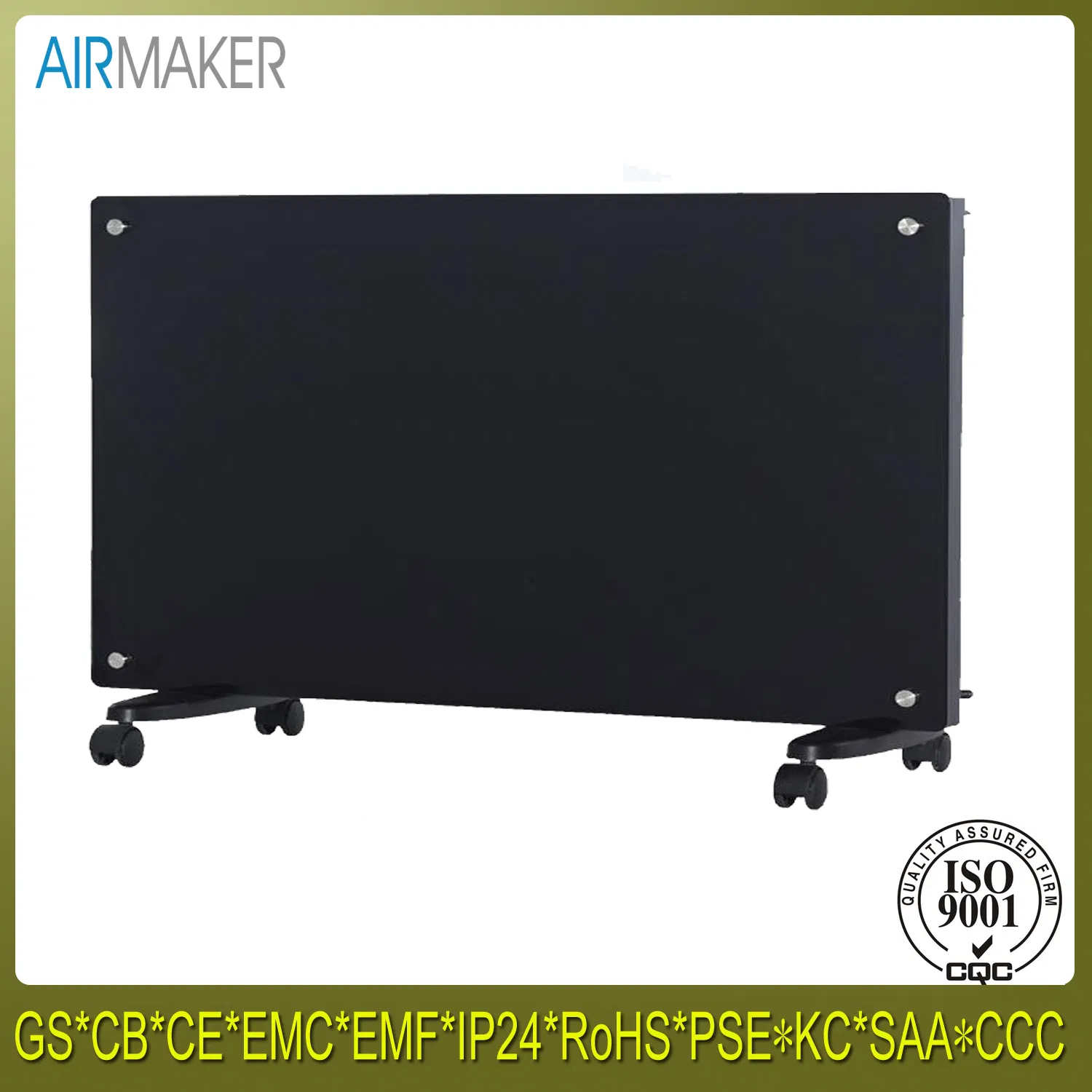2400W Electrical Curved Portable Glass Panel Heater /Electrical Heater/Fan Heater with CE/CB/GS Approved