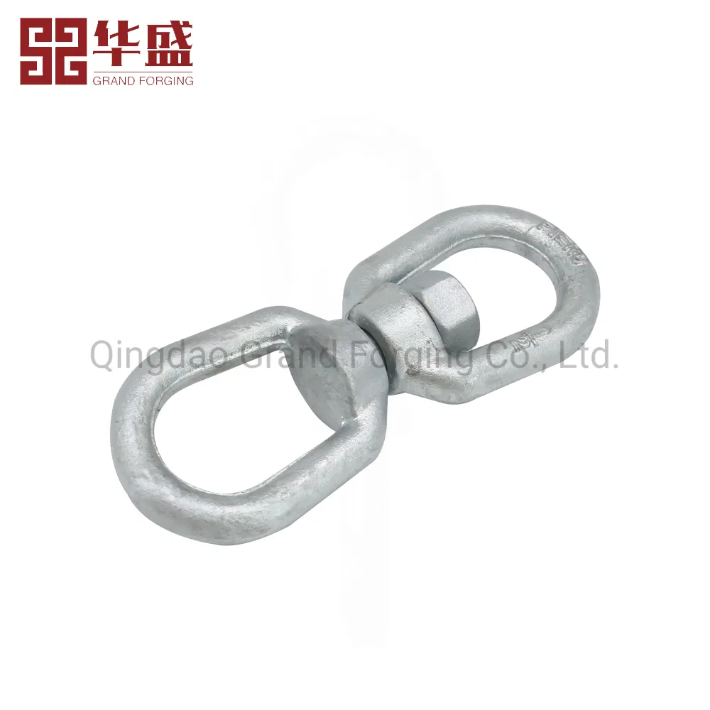Qingdao Forging Factory High Quality Hot Galvanized G402 Us Type Carbon/Alloy Steel Connecting Rigging Swivel Ring Drop Hot Forging Swivel Ring Sling Ring