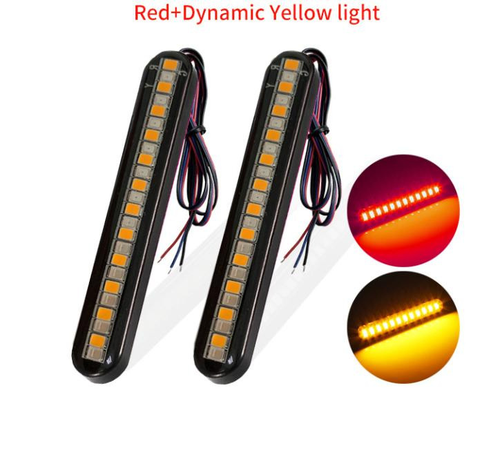 LED License Plate Lamp - 3W 24 SMD, Dual Color, Dynamic Turn/Brake/Tail Light, DC 10-30V, Waterproof
