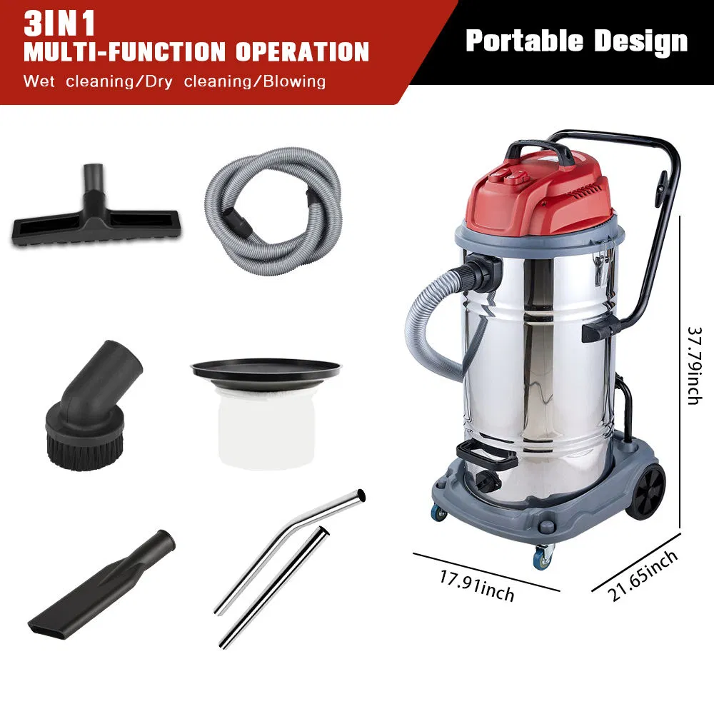 Double-Motor Industrial Large Capacity Vacuum Cleaner High Power Wet &Dry Vacuum Cleaner