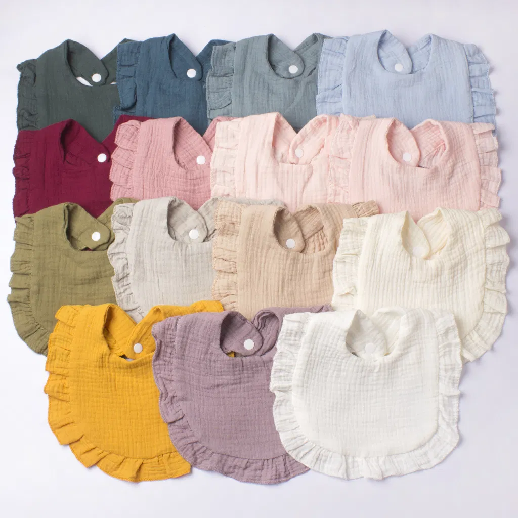 Cute Bandana Drool Bibs 360 Rotating Flower Shape Muslin Bibs