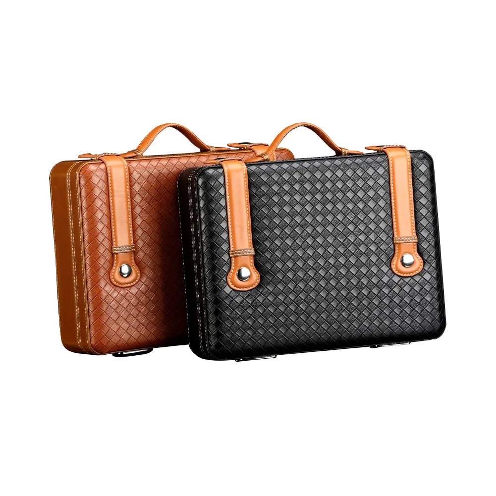 Wholesale Textured Leather Traveling Tobacco Humidors