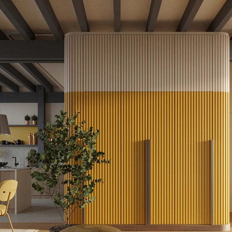 Classic Beige MDF Acoustic Wall Panels, Soundproofing Wood Paneling for Interiors