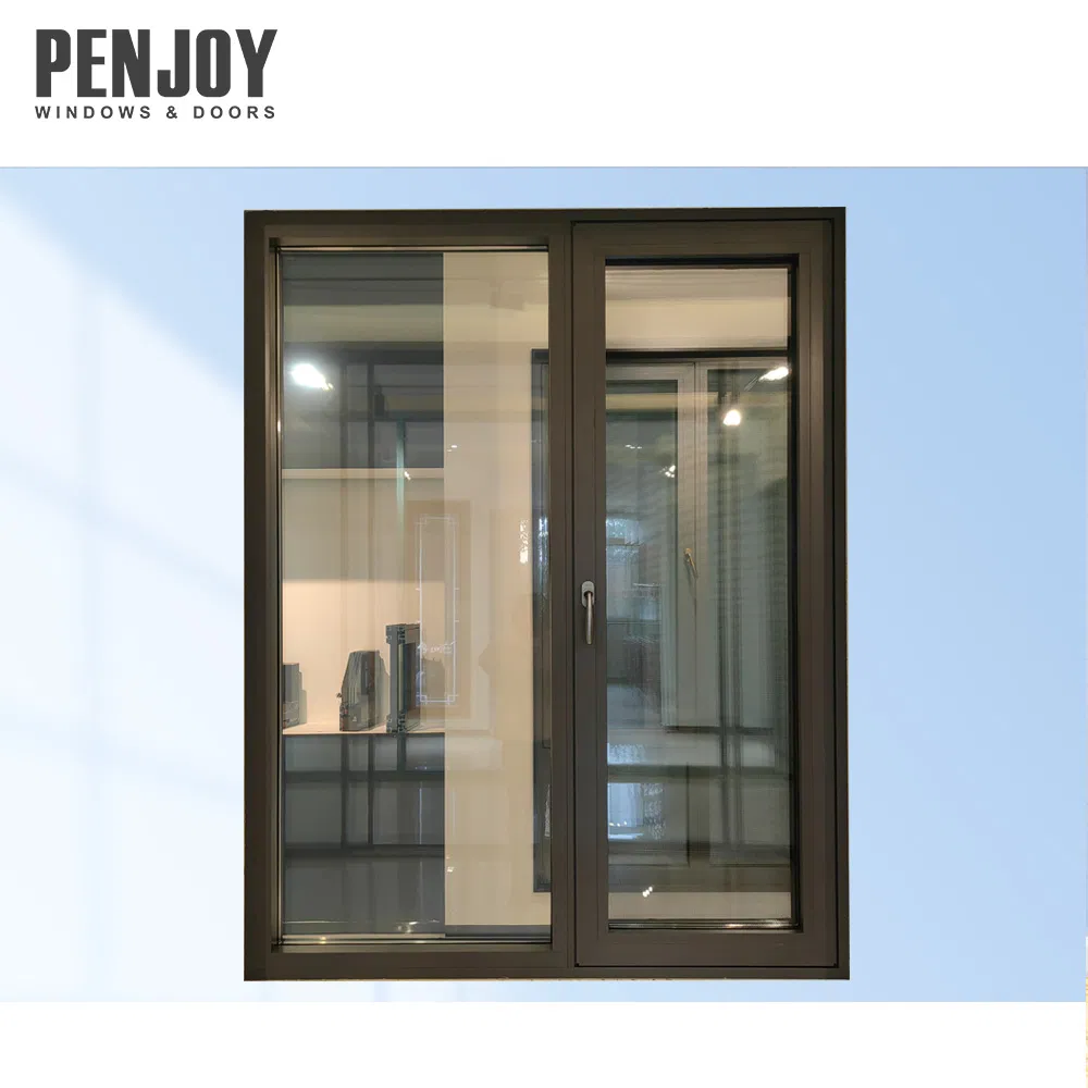 Penjoy Canada Standard Thermal Break Aluminum Window Double Pane Glaze Windows