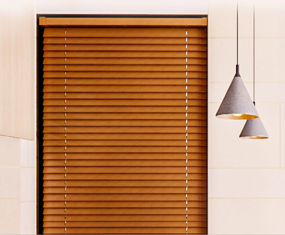 Cordless Window Horizontal Venetian Mini Blinds Curtains Faux Wood