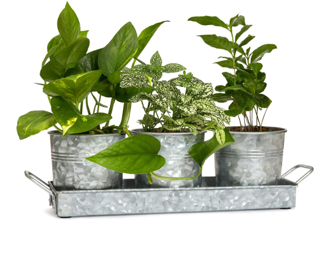 Кашпо металлическое оцинкованное декоративное классический стиль