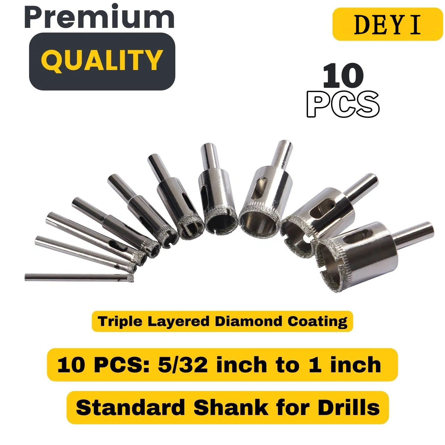 Premium 3-18mm Electroplated Diamond Core Drill Bit for Glass