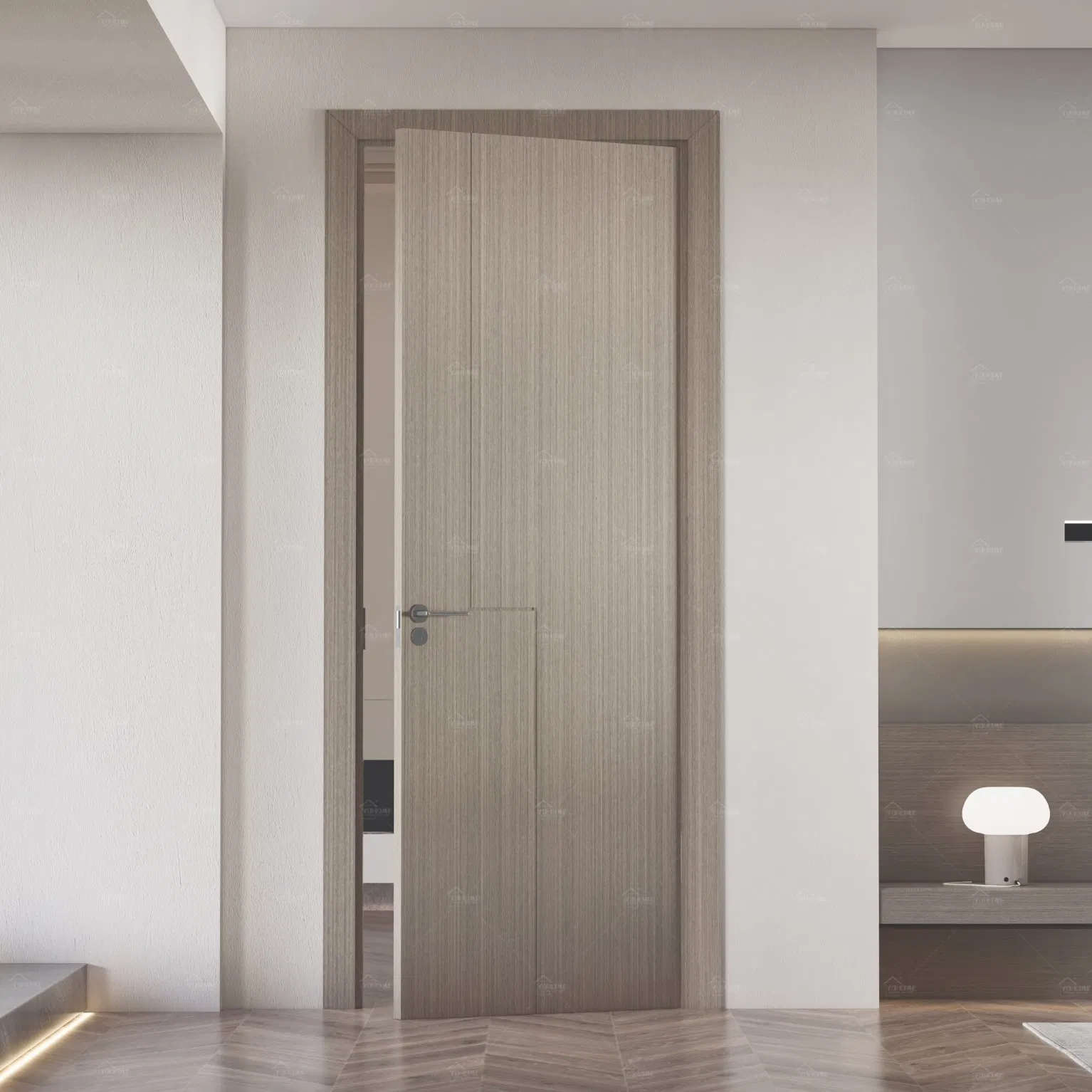 Foshan Yohome Wooden Single Main Door Designs External Villa Wood Doors with Home Interior Door